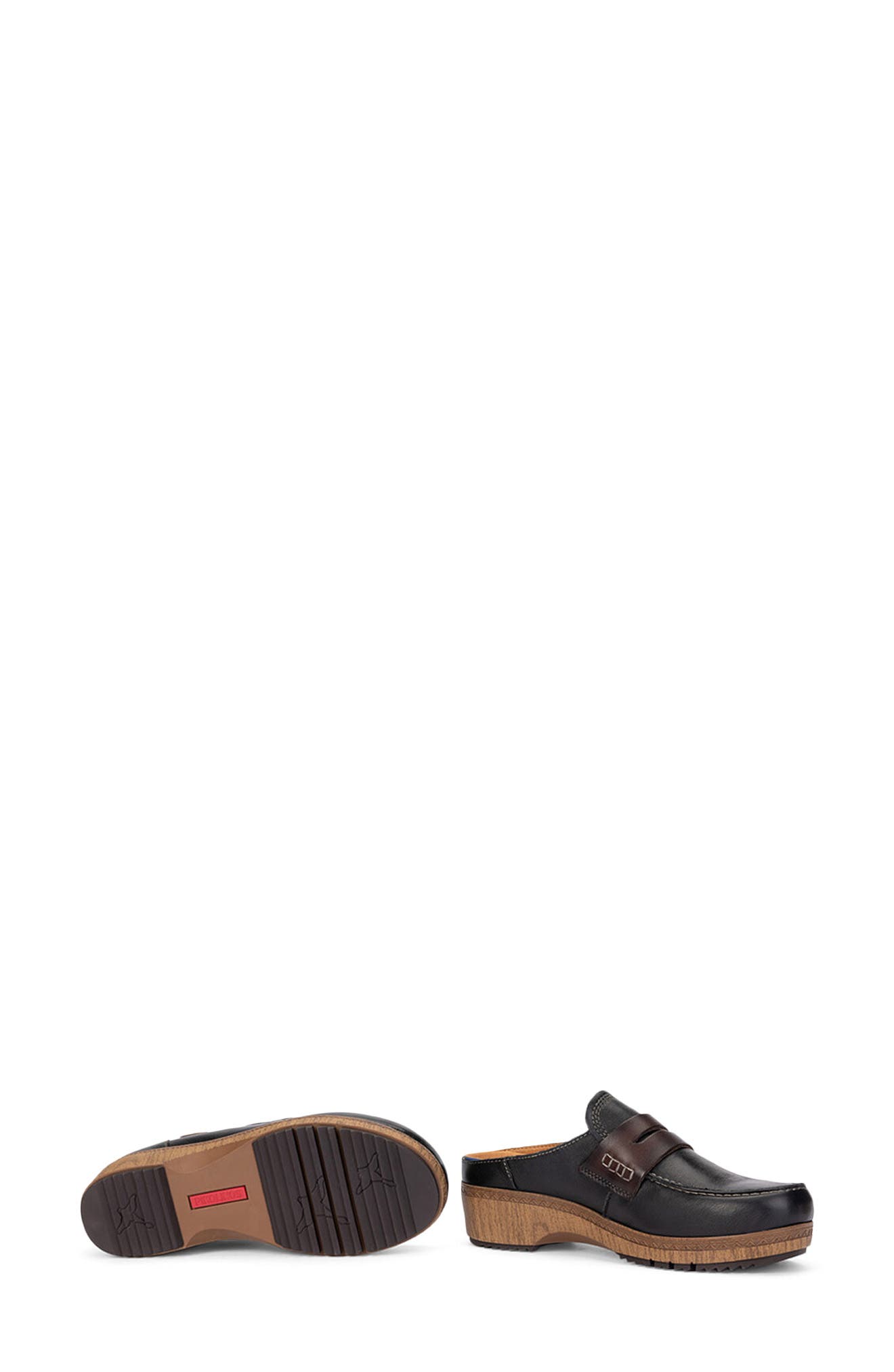 Granada Leather Clog, Alternate, color, BLACK