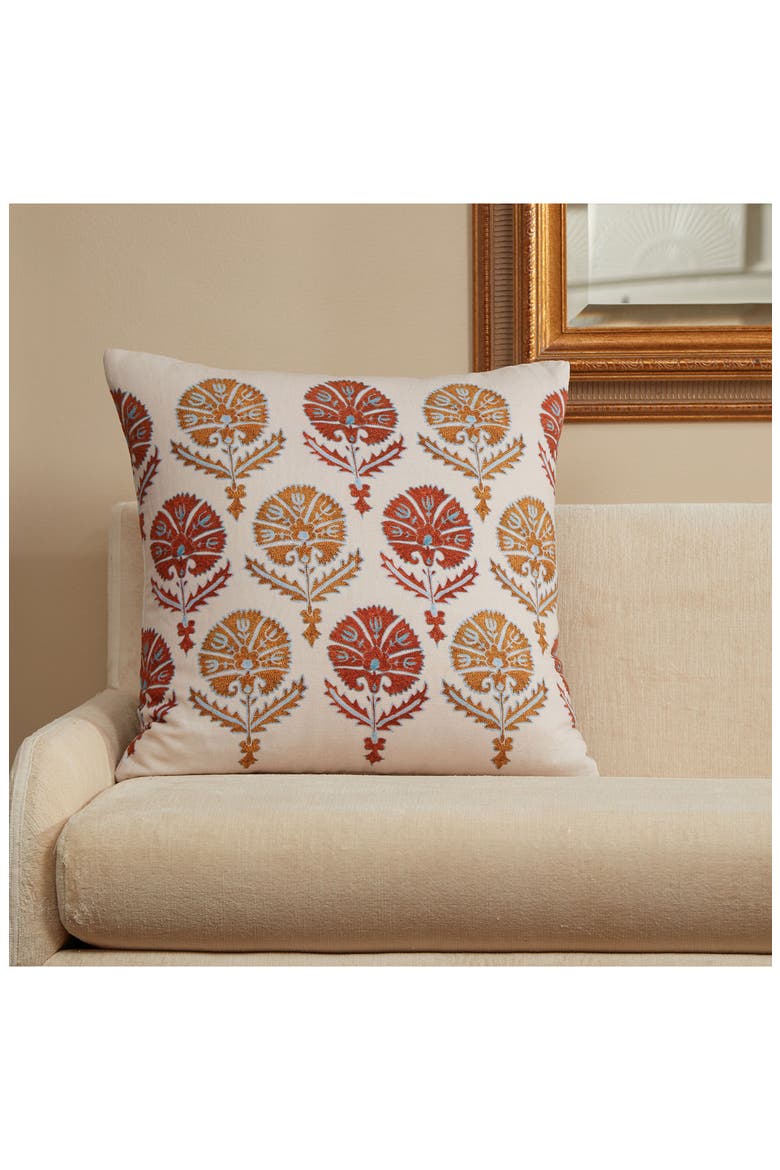 White Lotus Accent Pillow, Alternate, color, IVORY MULTI