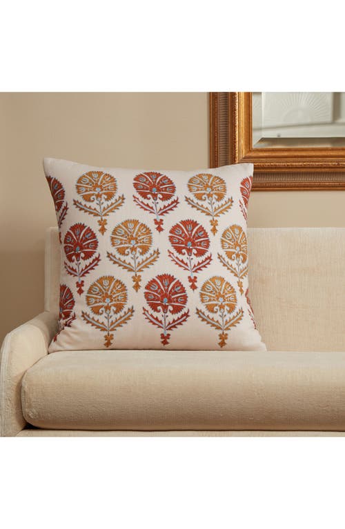 Roselli Trading Company White Lotus Accent Pillow In Ivory Multi