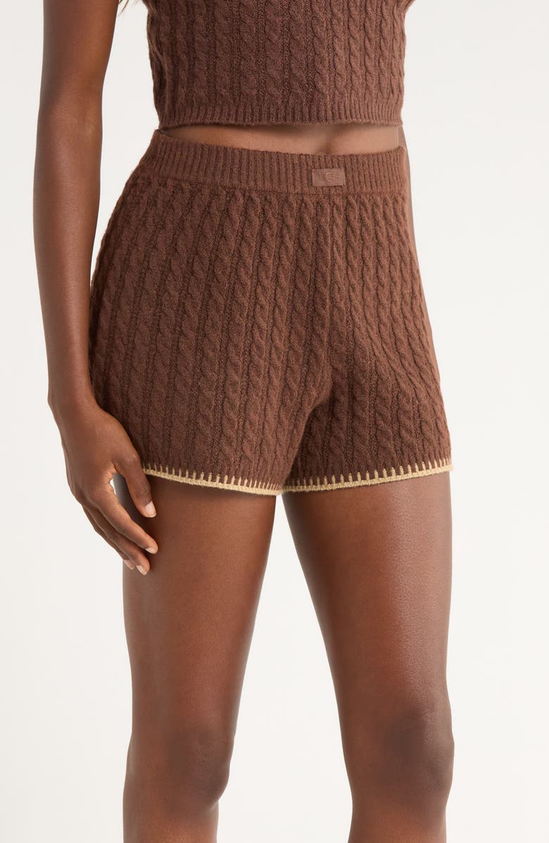 UGG<sup>®</sup> Azriel Cable Sweater Shorts, Alternate, color, Cola