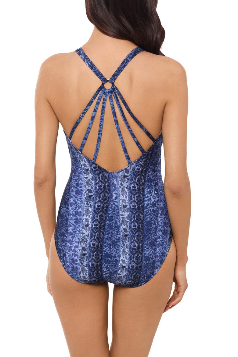 Via Roma Drew Strappy One-Piece Swimsuit, Alternate, color, BLUE MULTI