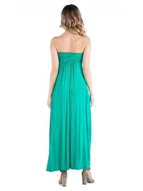 24seven Comfort Apparel Sleeveless Empire Waist Maternity Maxi Dress In Green