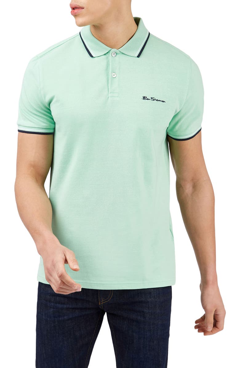 Ben Sherman Signature Tipped Organic Cotton Piqué Polo, Main, color, 