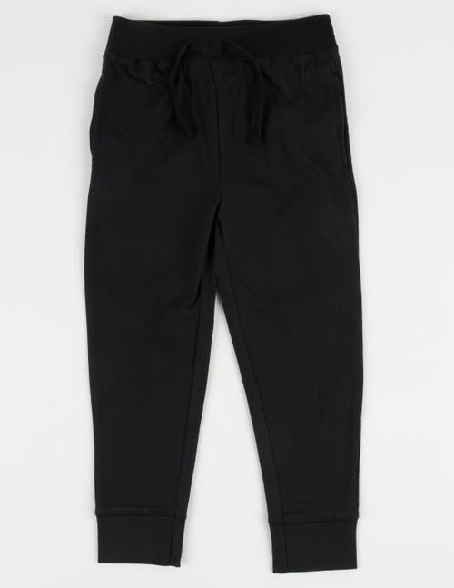 Leveret Kids 100% Cotton Lightweight Jogger Pants In Black