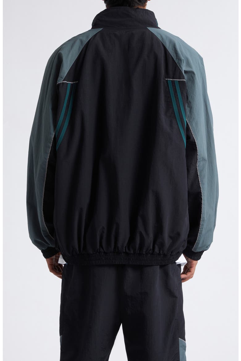 Paneled Nylon Track Jacket with Graphic T-Shirt Lining, Alternate, color, BLACK TEAL