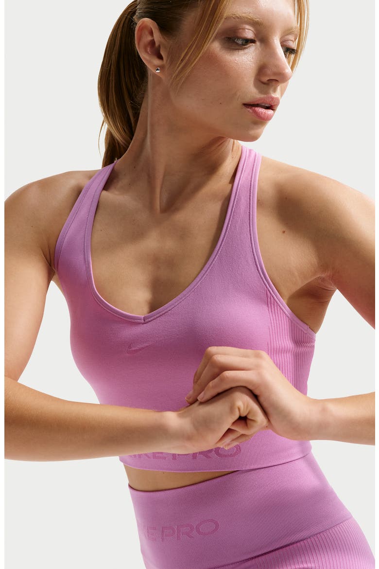 Pro Seamless Dri-FIT Bra, Alternate, color, LIGHT MAGENTA