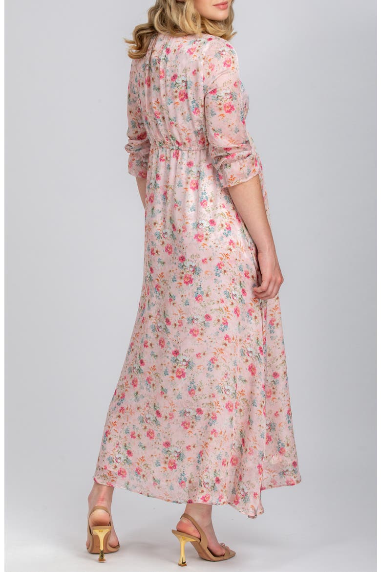 Floral Chiffon Maternity Maxi Dress, Alternate, color, PINK