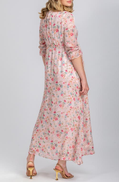 Pietro Brunelli Maternity Floral Chiffon Maternity Maxi Dress In Pink