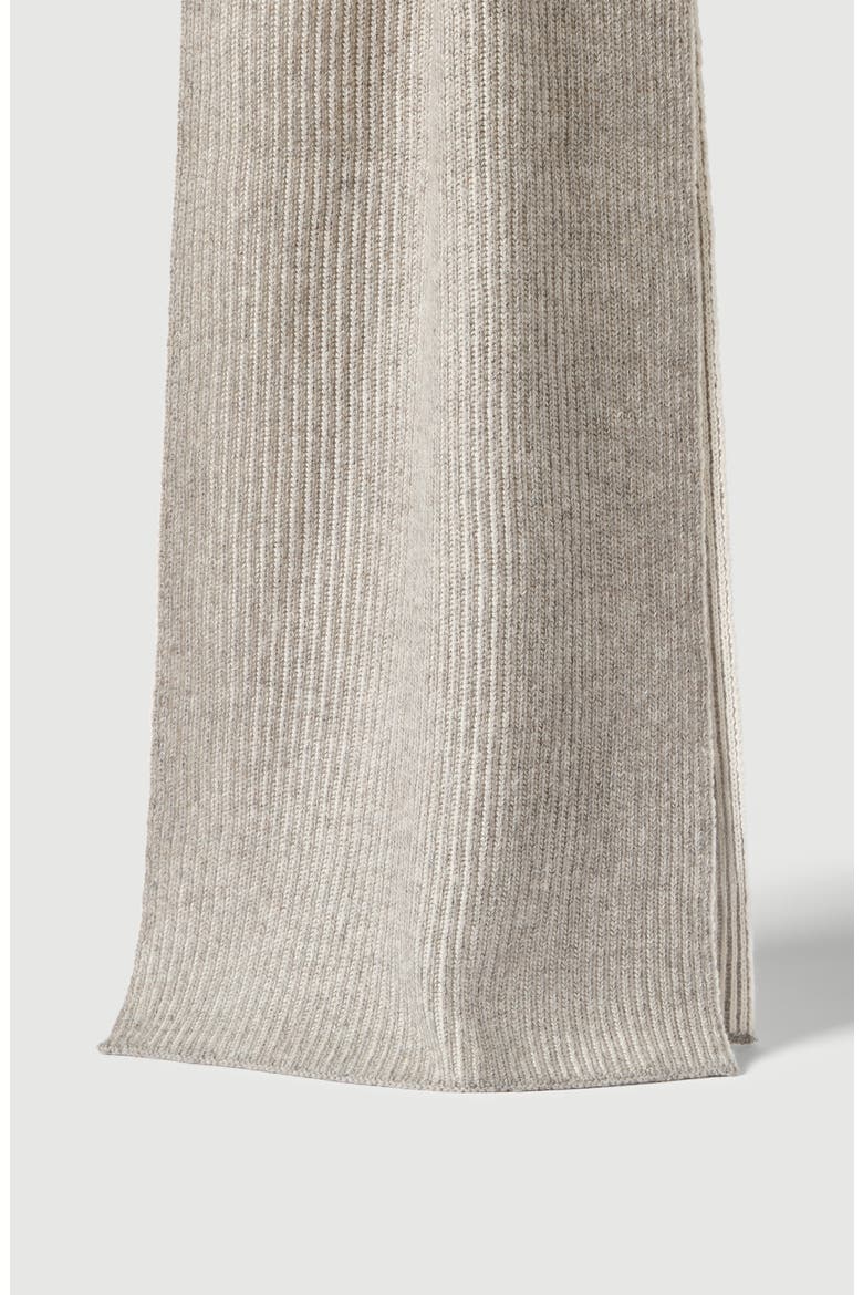 Cashmere English rib vanisé knit scarf, Main, color, Light Grey
