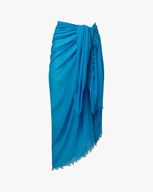 Weworewhat Raw Edge Maxi Sarong In Turquoise