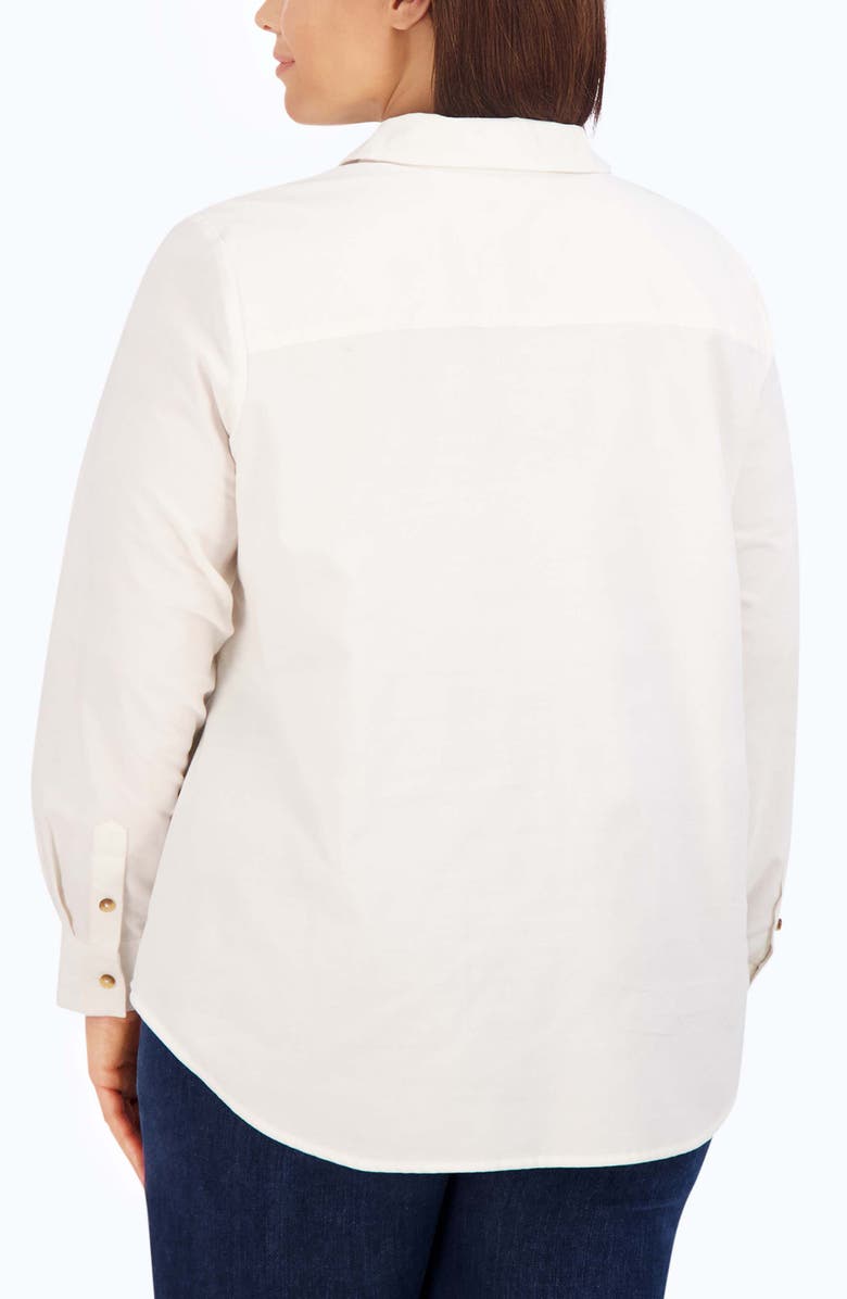 Foxcroft Haven Cotton Corduroy Button-Up Shirt, Alternate, color, Ivory