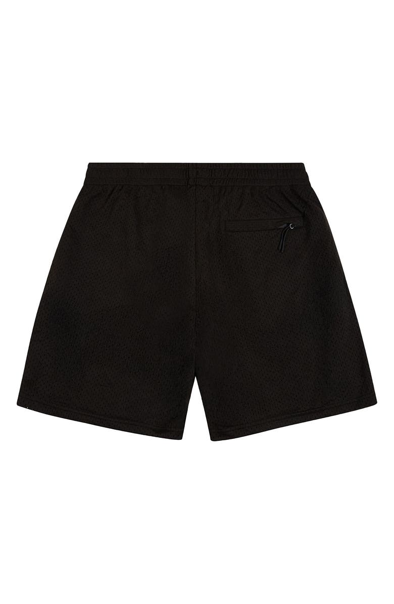 PAPER PLANES Logo Mesh Basketball Shorts, Alternate, color, Black