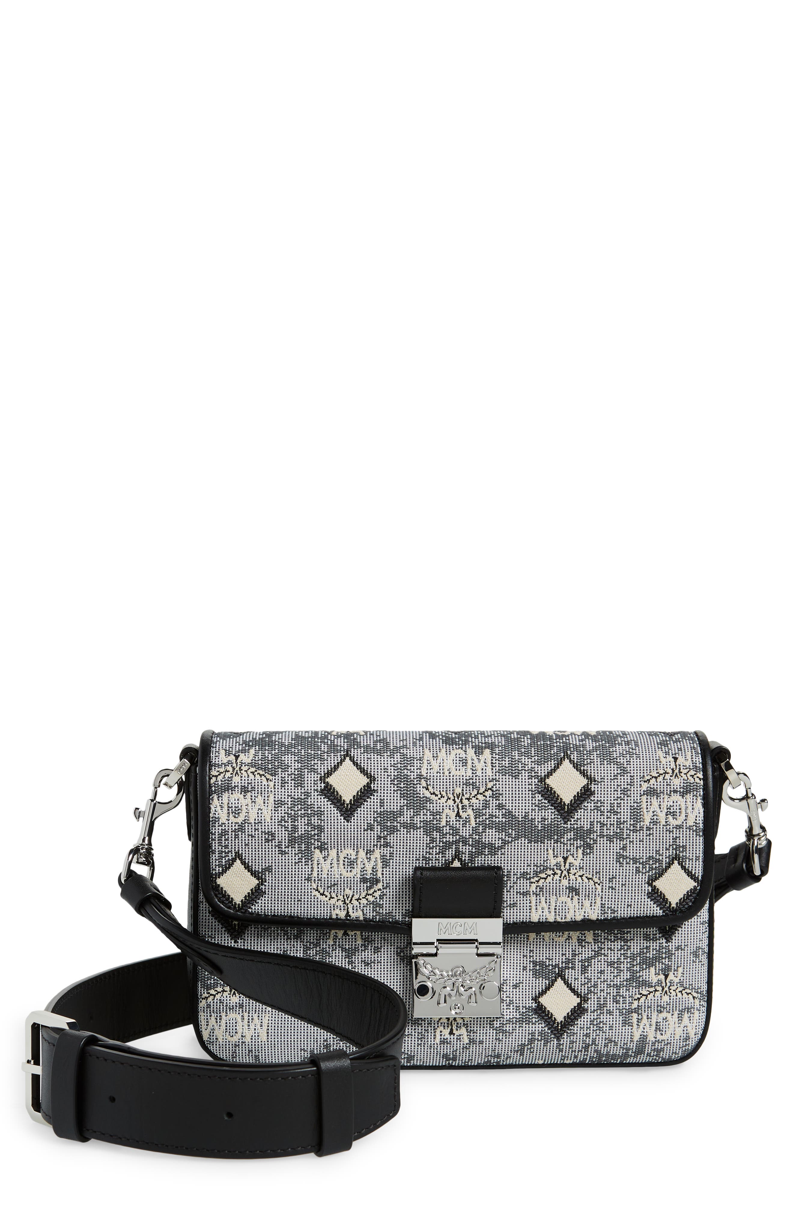 MCM Small Jacquard Crossbody Bag, Main, color, 