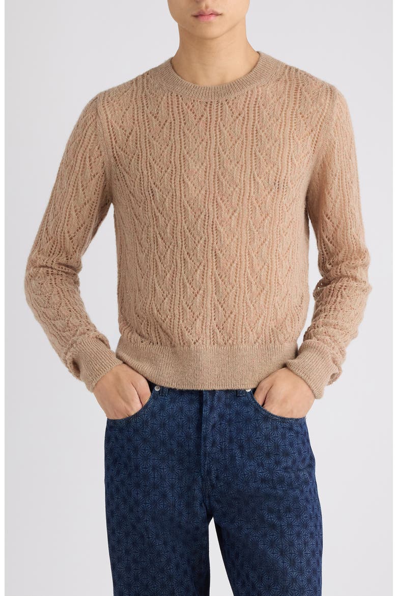 Moxie Open Stitch Sweater, Main, color, OLIVE