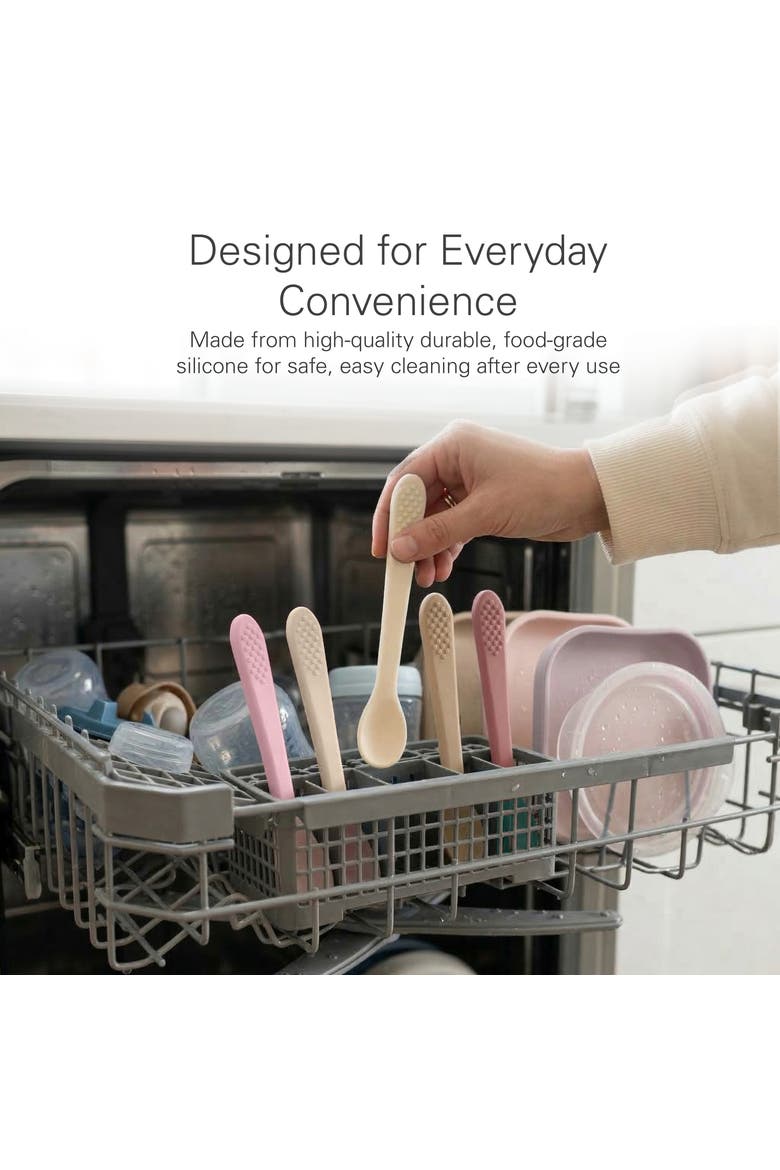 Silicone Baby Spoon Set  5 Piece, Alternate, color, Pastel Pink