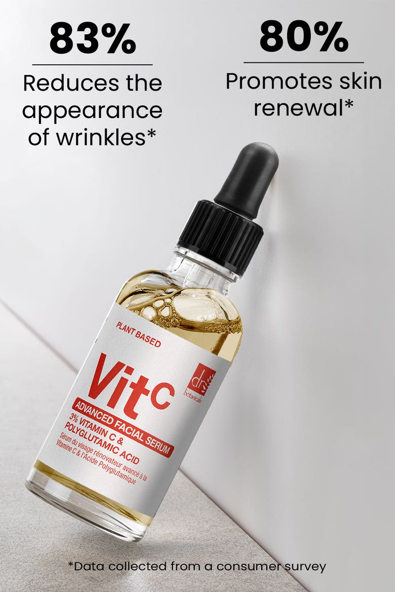 Vitamin C 3% & Polyglutamic Acid Complex 1% & Brightening Facial Serum 30ml for Brightening, Dark Spots, Alternate, color, White