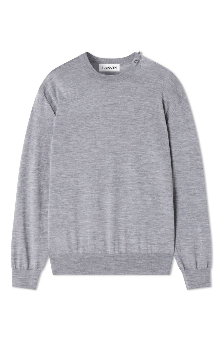 Lanvin Black Merino Wool Sweater, Alternate, color, Light Grey