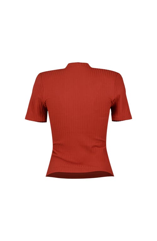 Ivonne Puffed Shoulder Chedrón Top In Orange