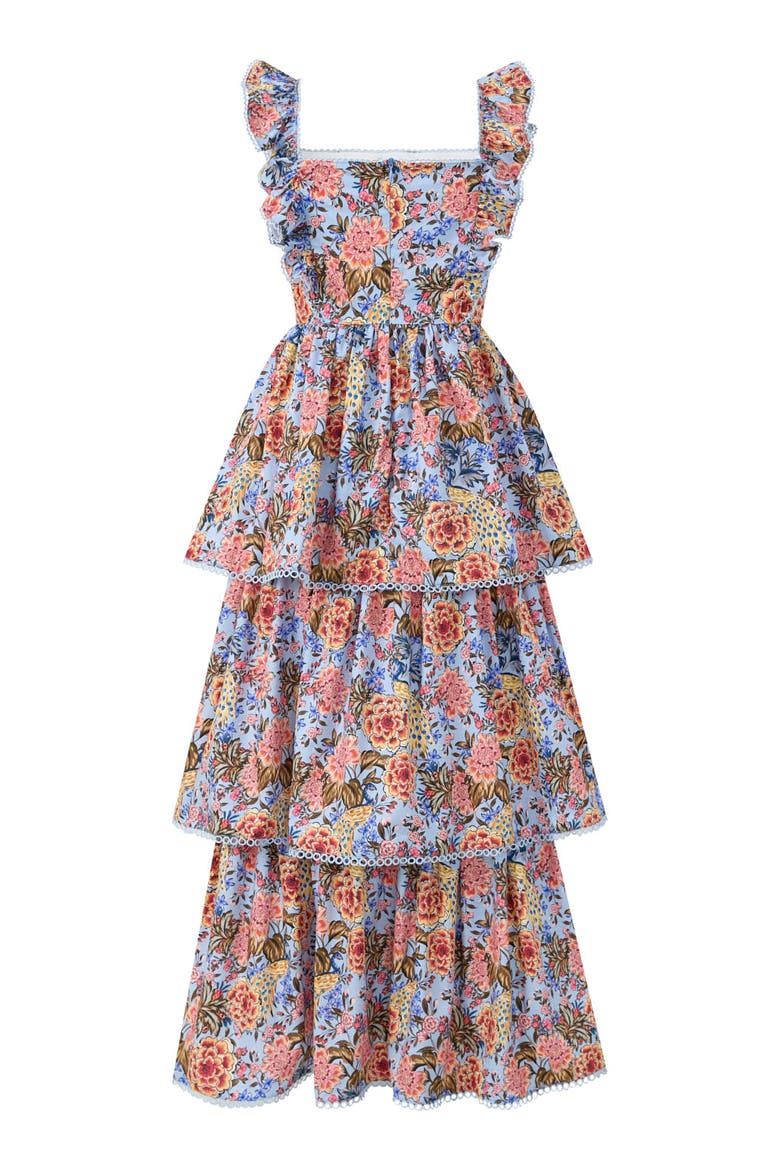Iliana Cotton Frill Maxi Dress, Alternate, color, Floral