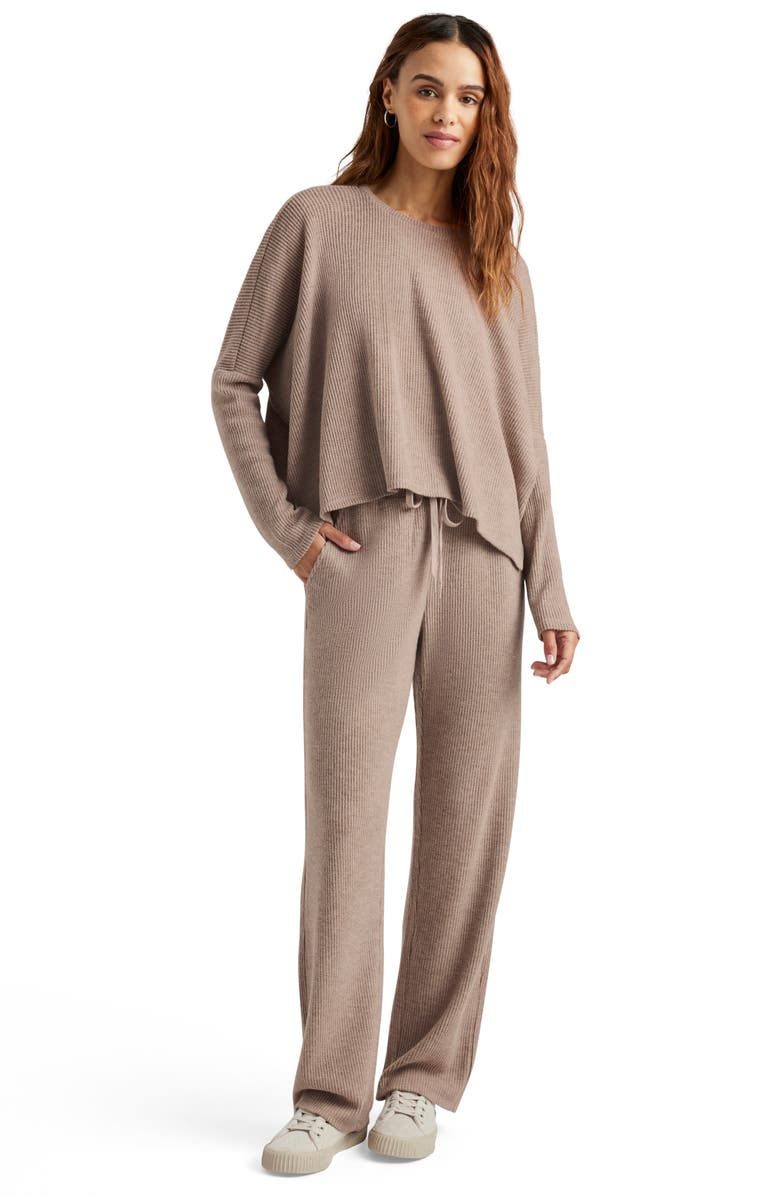 Splendid London Long Sleeve Lounge Top, Alternate, color, Tawny Heather