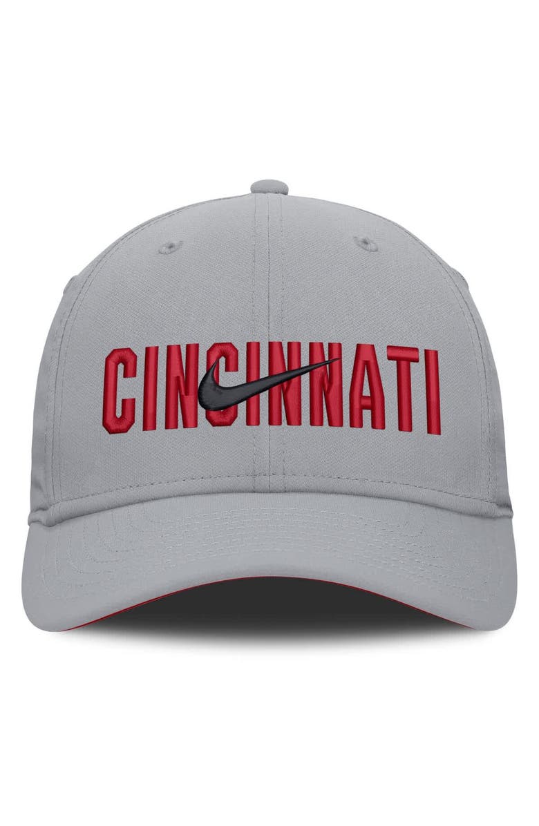 Nike Men's Nike Gray Cincinnati Reds Primetime Rise Dri-FIT Flex Hat, Alternate, color,