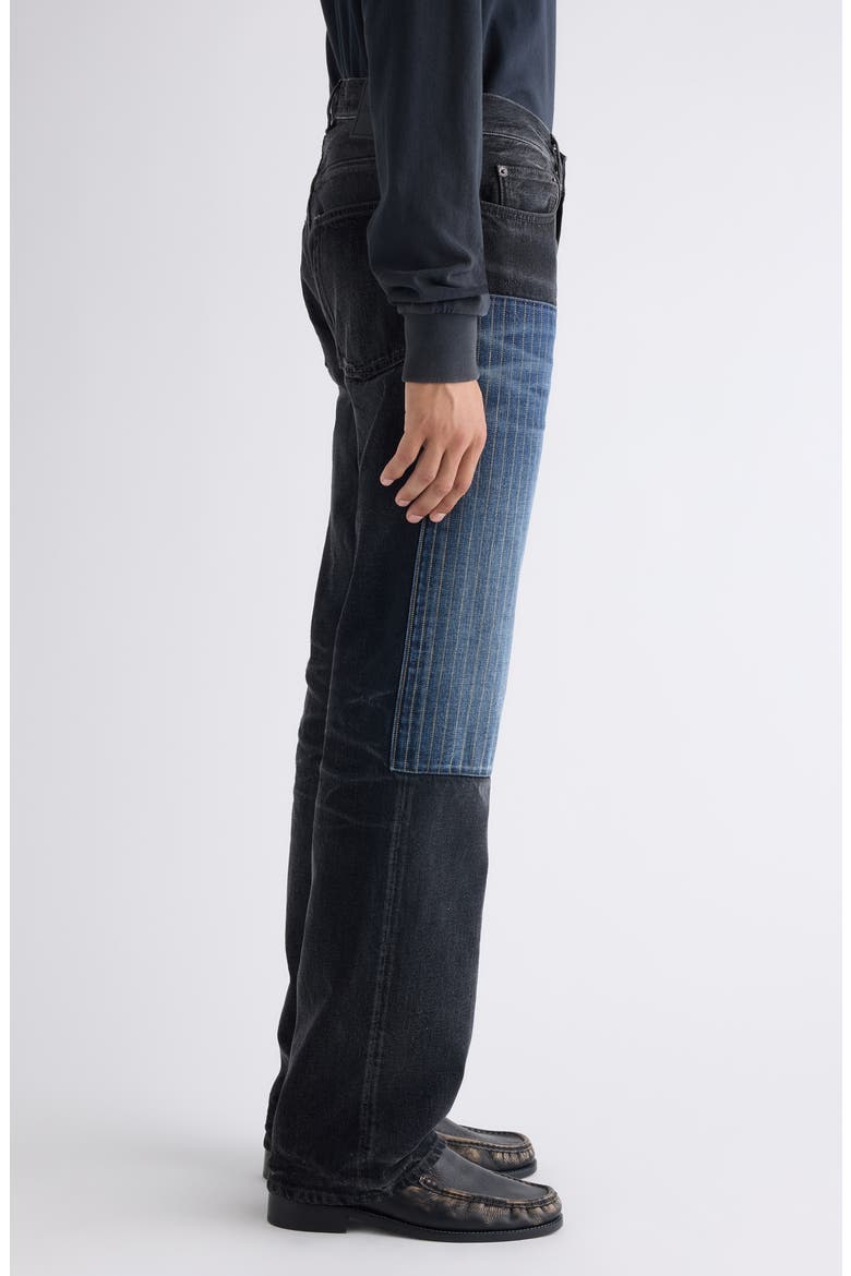 2010 M Patchwork Straight Leg Jeans, Alternate, color, BLACK