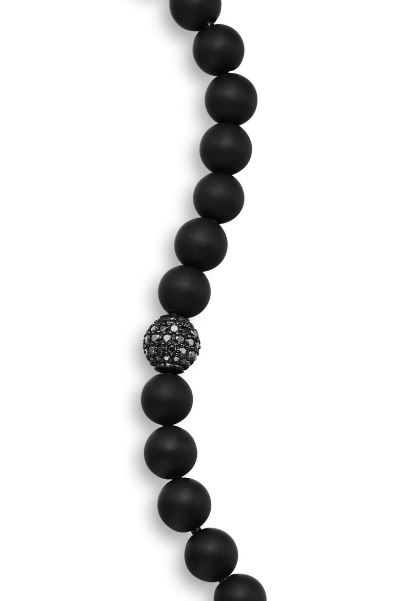 Spiritual Beads Bracelet in Sterling Silver with Pavé Station, Alternate, color, BLACK