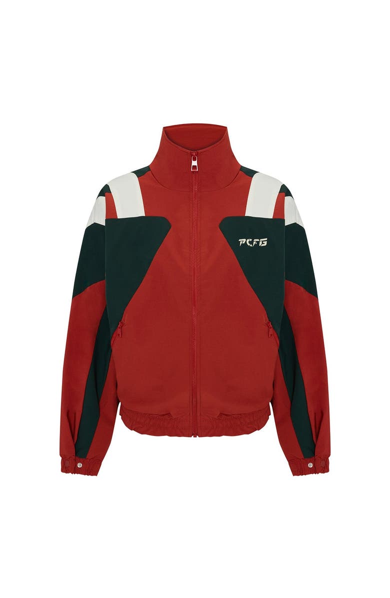 PCFG Oversized Boomerang Track Jacket, Main, color, Leopard