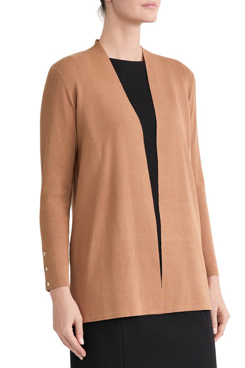 Open Front Cardigan, Alternate, color, DARK CAMEL
