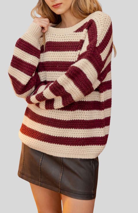 Relaxed Stripe Pullover Sweater