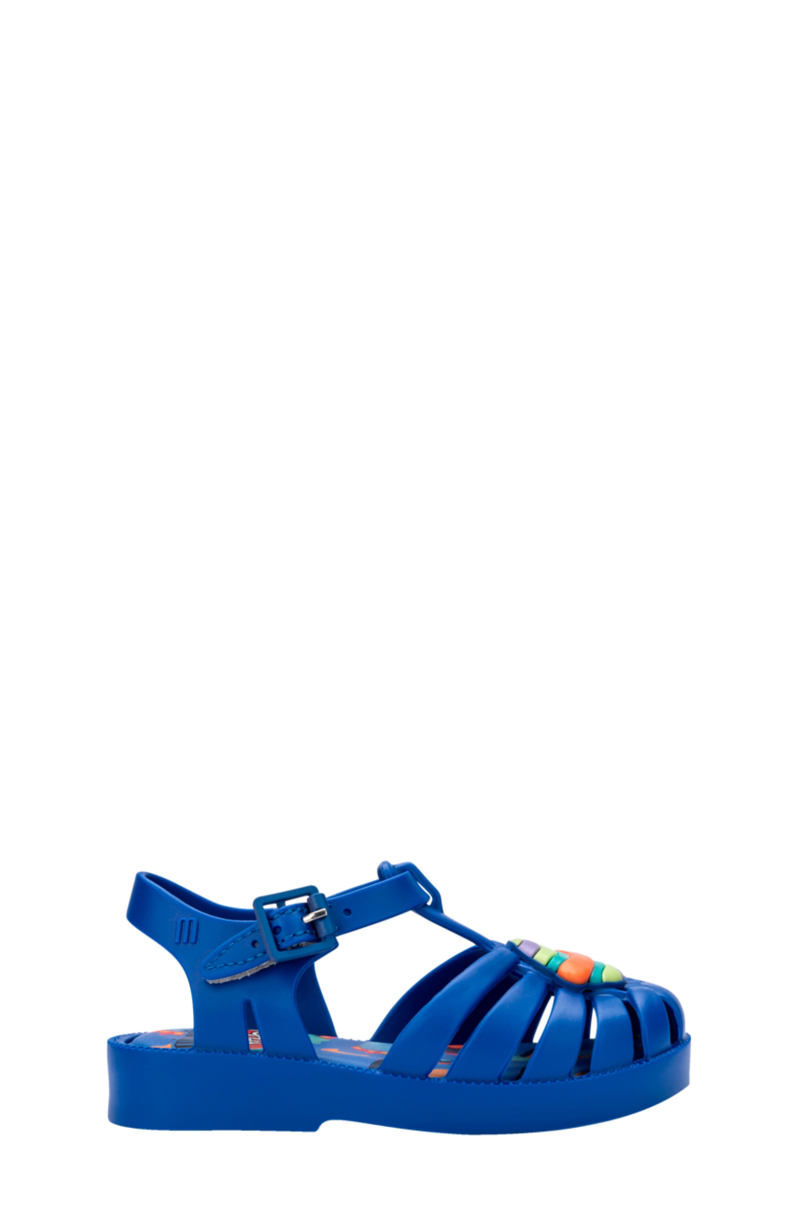 Mini Melissa Kids' Mini Possession Play Jelly Fisherman Sandal, Alternate, color, Blue Matte