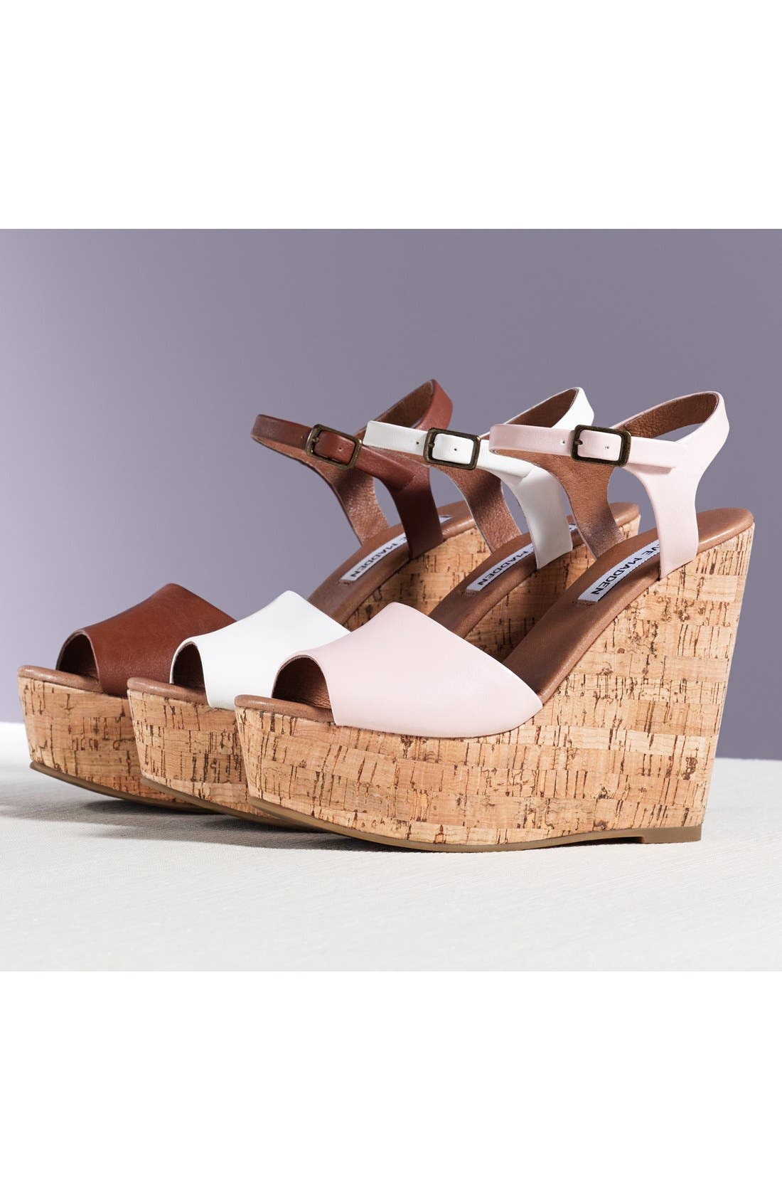 Steve Madden 'Korkey' Ankle Strap Wedge Platform Sandal, Main, color, 