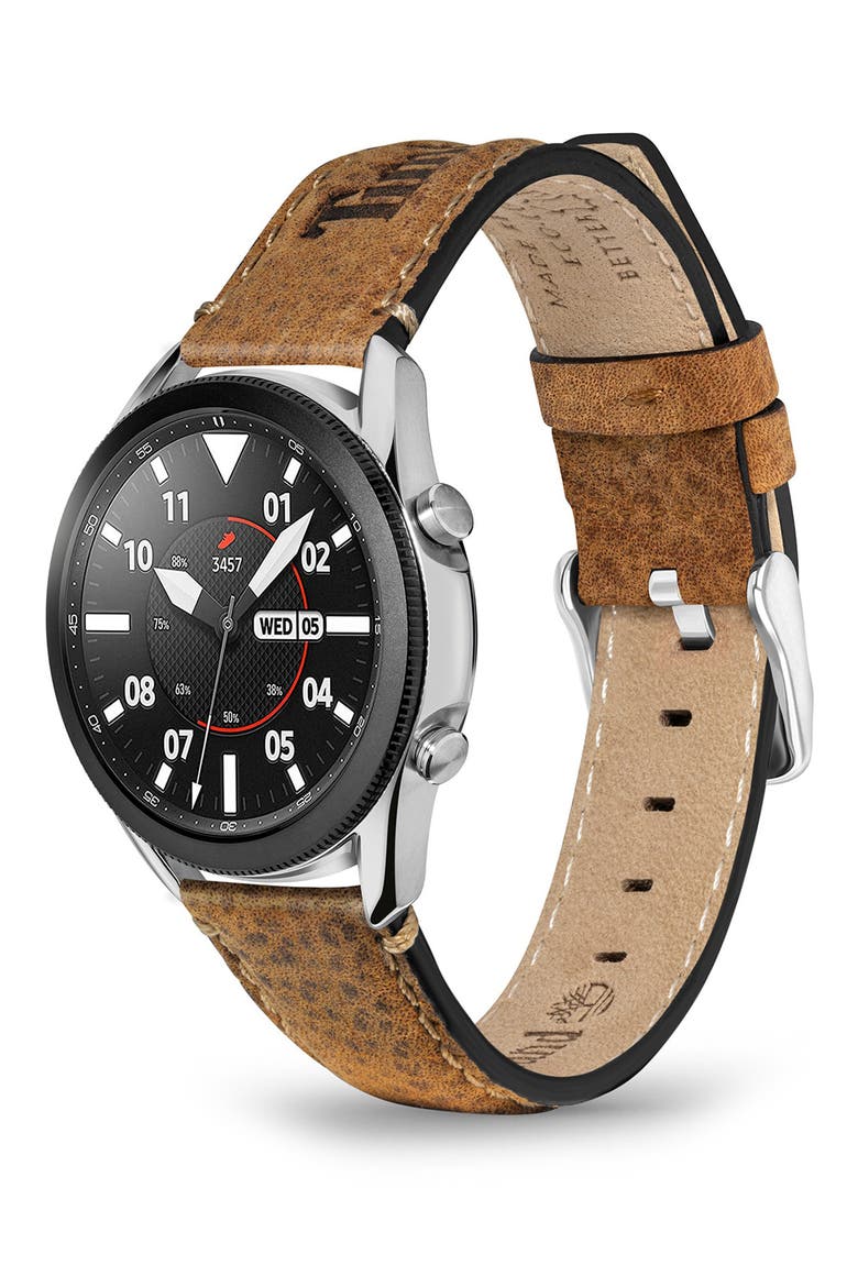 Barnesbrook Leather 22mm Smartwatch Watchband, Alternate, color, CAMEL