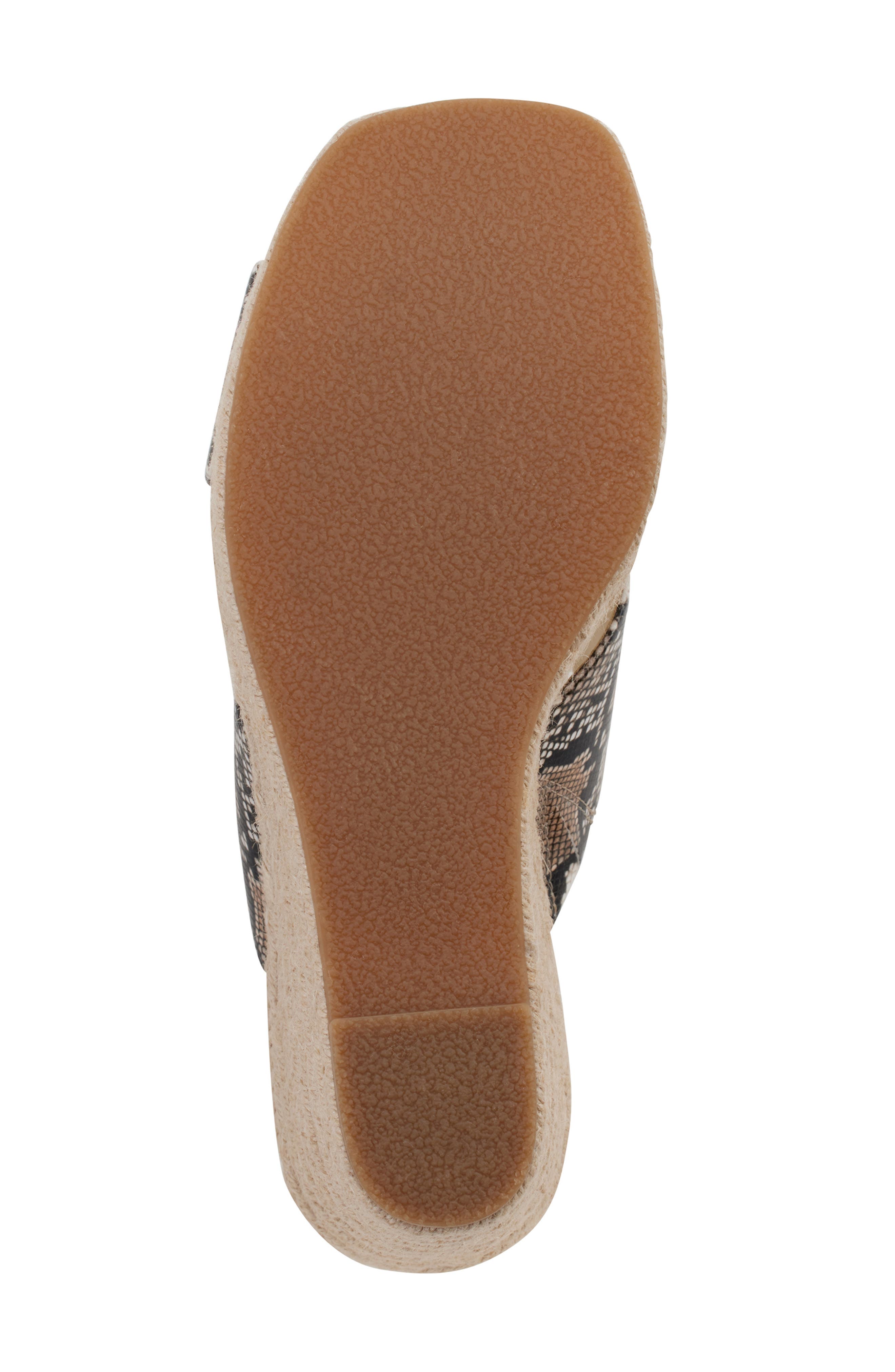 DKNY Maryn Snakeskin Embossed Platform Wedge Sandal, Alternate, color, Sepia Multi