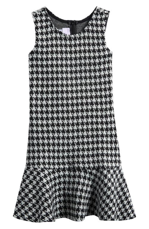 Iris & Ivy Kids' Houndstooth Dress & Cardigan Set In Black