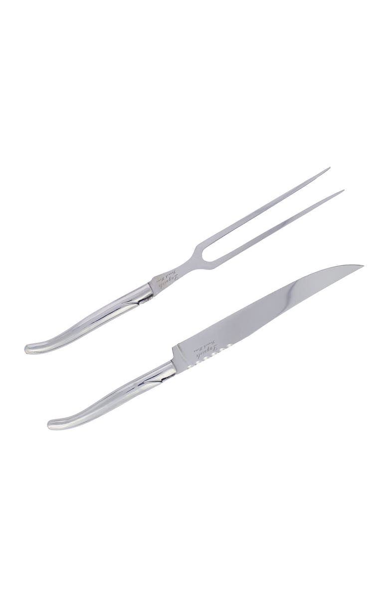 FRENCH HOME Laguiole Stainless Steel Carving Knife & Fork Set, Alternate, color, Silver