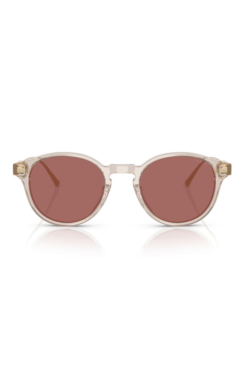 50mm Round Sunglasses, Main, color, TRANSPARENT SAND / WINE SOLID