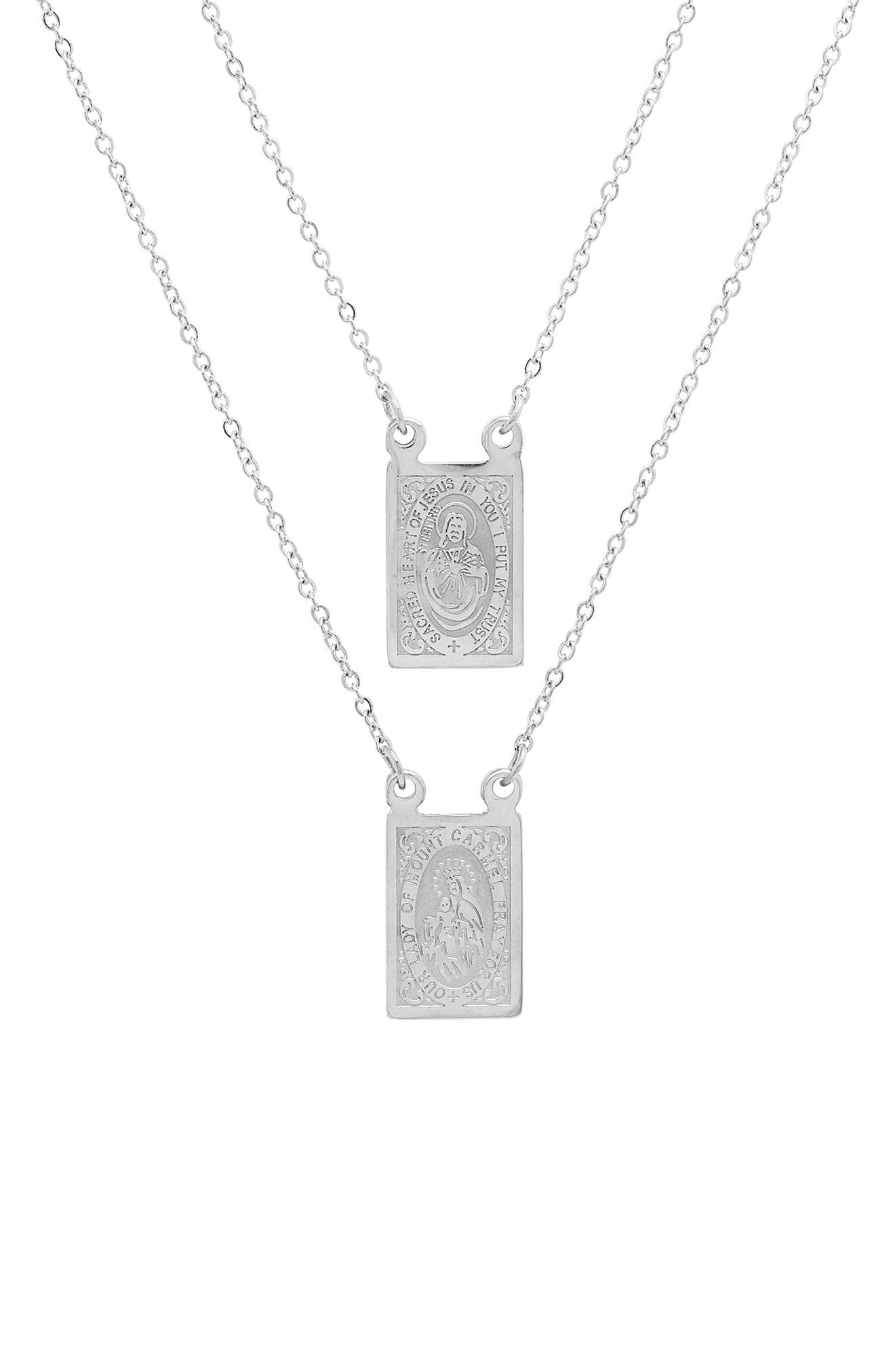 HMY JEWELRY Dual Religious Pendant Necklace