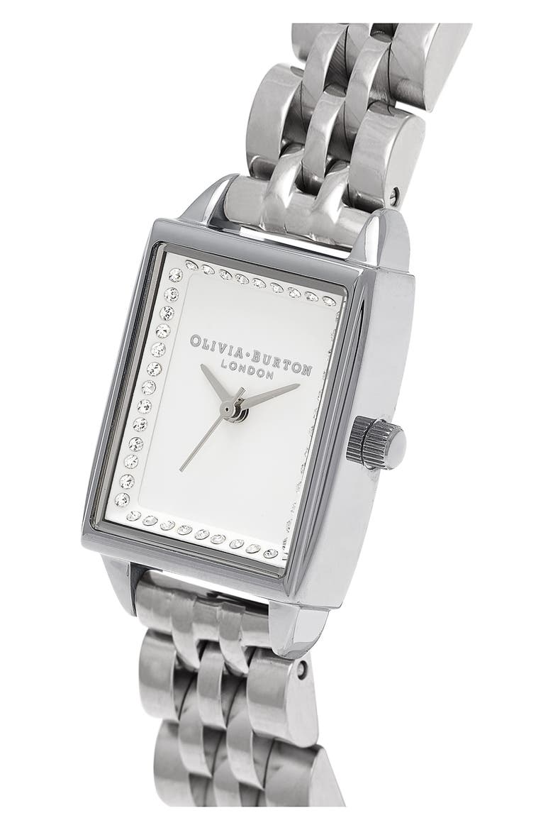 Classics Rectangular Bracelet Watch, 20mm, Alternate, color, WHITE