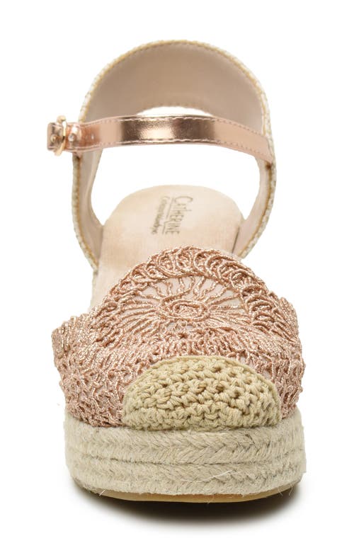 Catherine Catherine Malandrino Laboh Platform Wedge Espadrille Sandal In Rose Gold