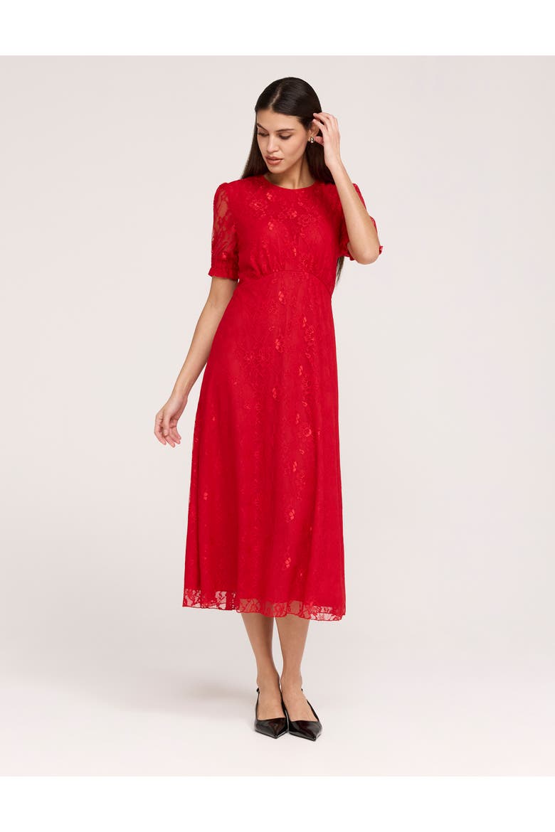 Mela Midi Dress, Alternate, color, Red