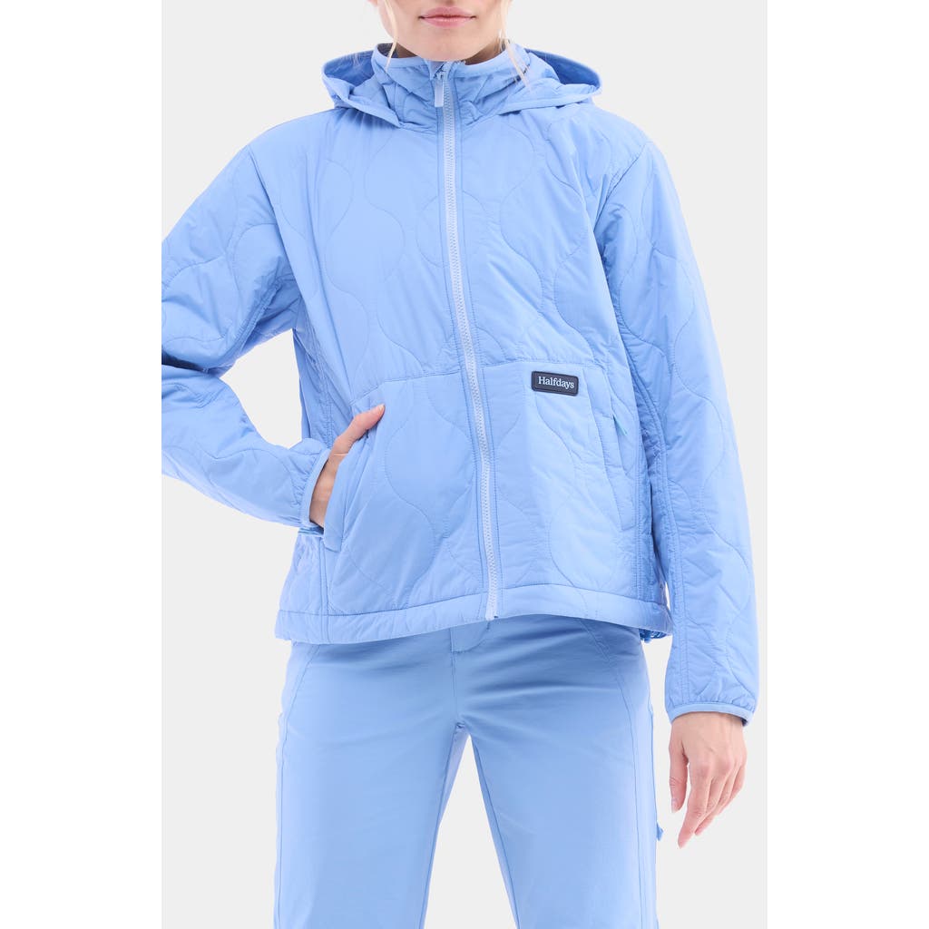 Halfdays Bessie Water Resistant Packable Quilted Puffer Jacket in Forget Me Not  product