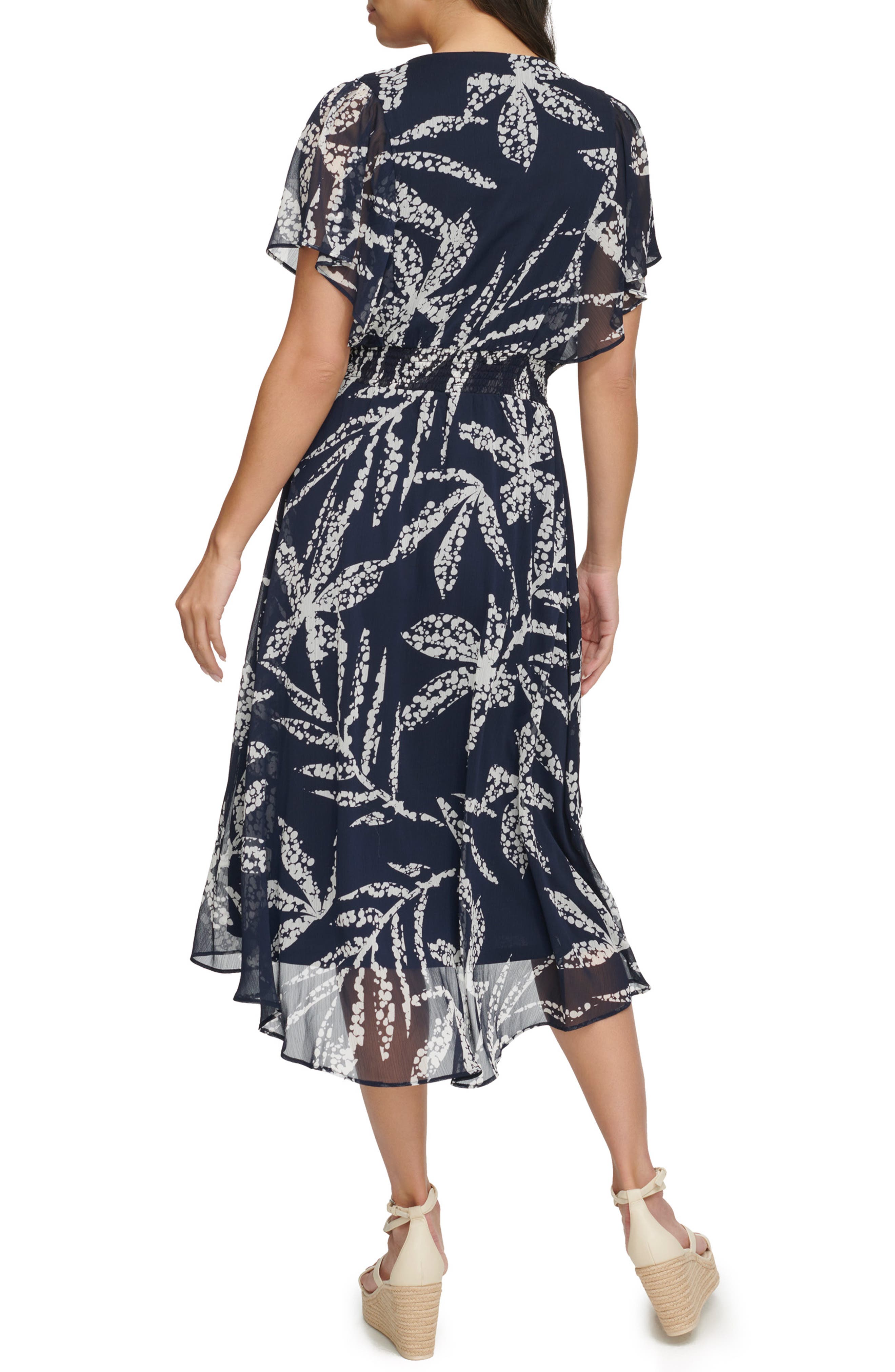 Flutter Sleeve Chiffon Midi Dress - image 2