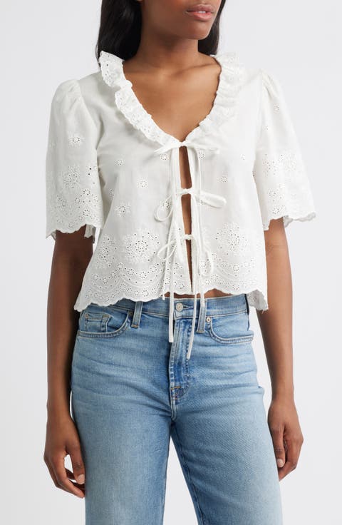 x Styled by COCO! Camilla Cotton Eyelet Crop Top