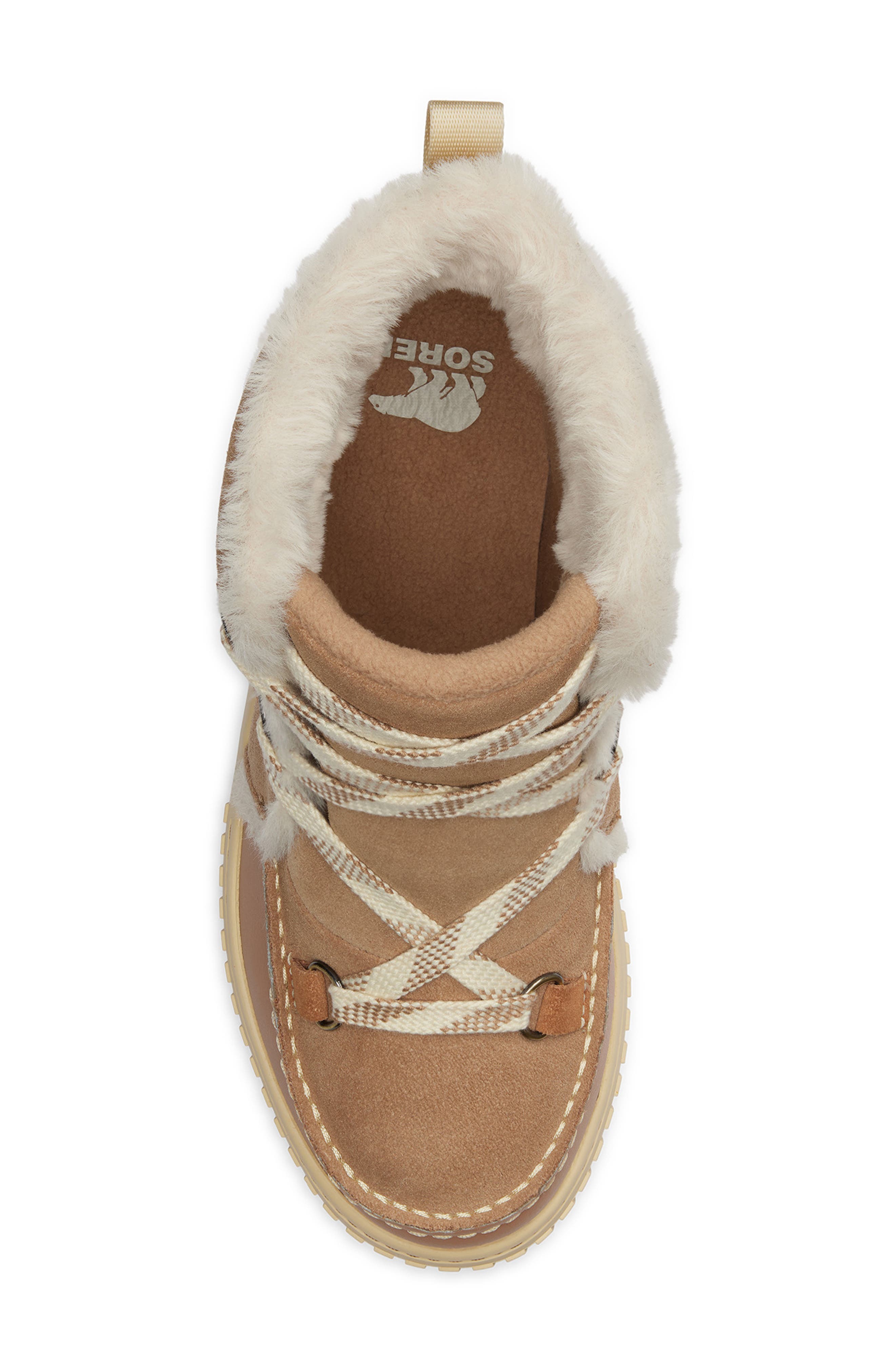 SOREL One Ave<sup
™</sup
 Alpine Faux Fur Trim Waterproof Boot, Alternate, color, Dusty Tan/ Tawny Buff