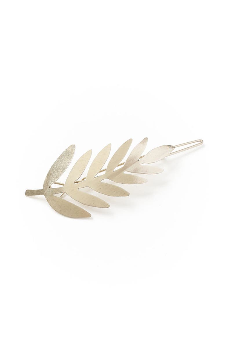 Kavya Barrette Hair Clip, Main, color, Silver Fern