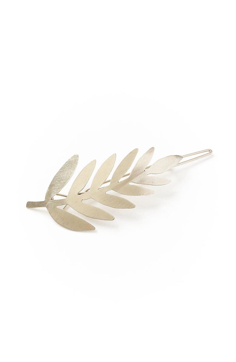Matr Boomie Kavya Barrette Hair Clip, Main, color, Silver Fern