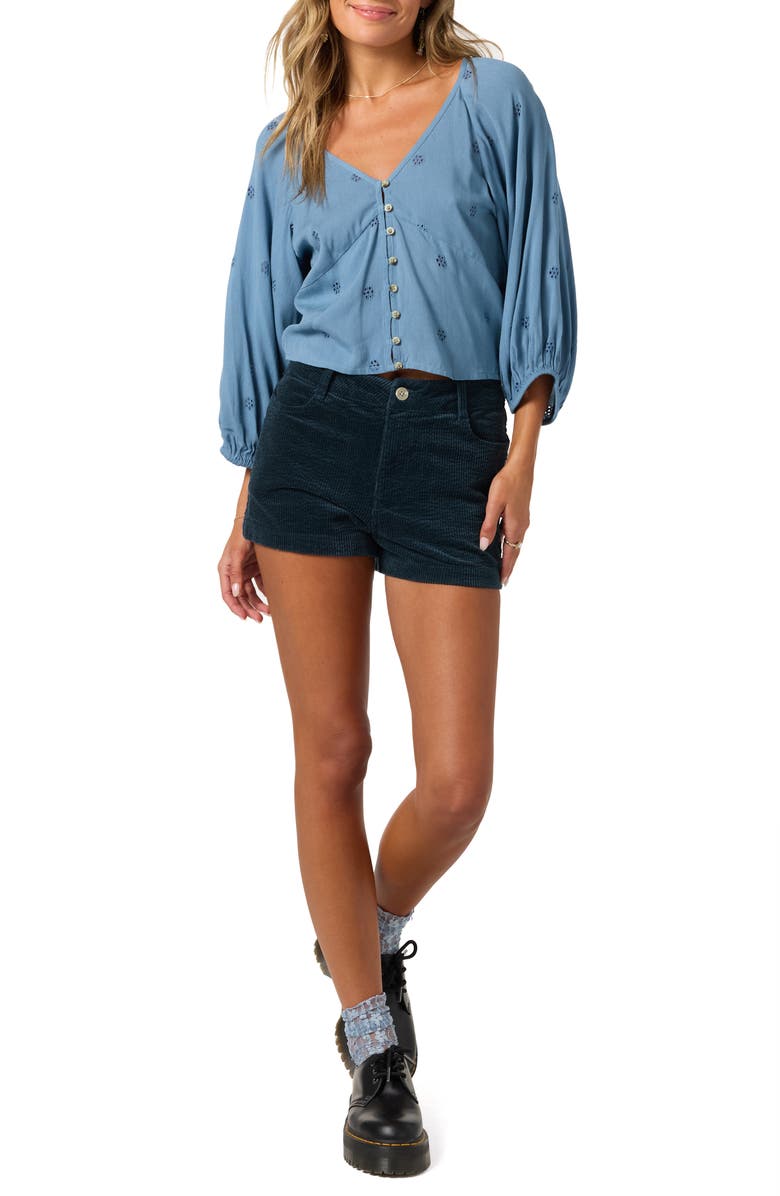 O'Neill Posie Eyelet Crop Top, Alternate, color, Provincial Blue