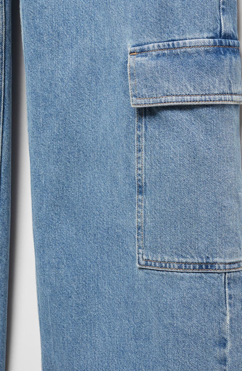 MANGO Straight Leg Cargo Jeans, Alternate, color, 
