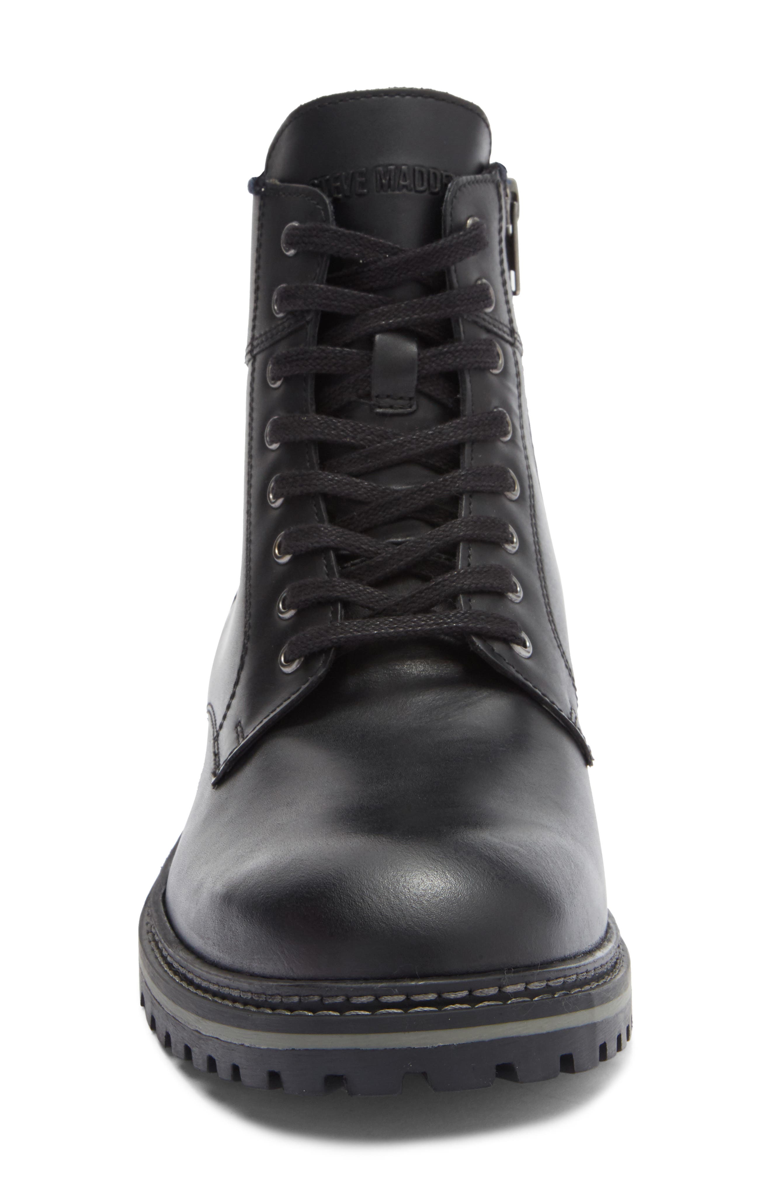 Steve Madden Scotch Lug Sole Boot, Alternate, color, Black